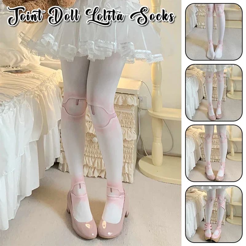 1pair Harajuku Novelty Lolita Pantyhose Japanese Gothic Anime Long Tube Socks Jointed Doll Style Tights Cosplay Stocking