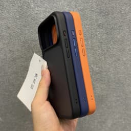 Luxury Orange Matte Transparent Phone Case For iPhone 17 18 Pro Max 17 18Pro Metal Buttons Skin Feel Shockproof Protective Cover