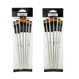 12 Pcs/set DIY Oil Acrylic Painting Art Paint Brushes Supplies Nylon Hair Wooden Handle Watercolor Paint Brush Pen Set Learning