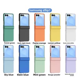 Solid Color Fully Wrapped Skin Feel Hinge Protective Phone Case for Samsung Z Flip 8 7 FE 6 5 4 3 Flip7 Flip6 Hard Plastic Cover