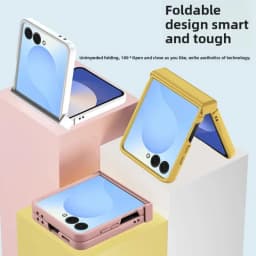 Solid Color Fully Wrapped Skin Feel Hinge Protective Phone Case for Samsung Z Flip 8 7 FE 6 5 4 3 Flip7 Flip6 Hard Plastic Cover