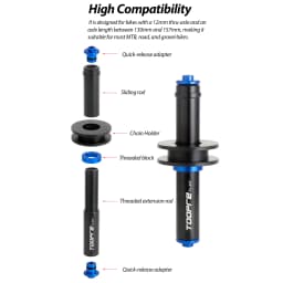 Bike Dummy Hub Axle Chain Master Chain Cleaning Holder Heeper for 12mm Thru Axle and Quick Relase Frame Chain Maintenance