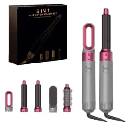 10 5 In 1 Hair Dryer Hot Air Comb Brush With Curling Iron Hair Straightener For Salon Style Curling Straightening And Volumizing
