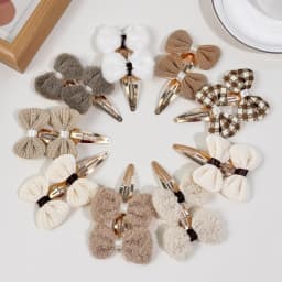 18/24pcs Fabric Hair Bows Hair Clips Winter Bows Barrettes Clips Kids Girls Alloy Hairpin for Children Kids Hair Accessories