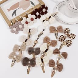 18/24pcs Fabric Hair Bows Hair Clips Winter Bows Barrettes Clips Kids Girls Alloy Hairpin for Children Kids Hair Accessories