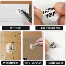 Transparent Round Rectangle Thermal Label Roll Adhesive Sticker Paper Durable Printable Thanks Card Price Barcode Tag M110 M220