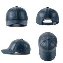 Feinion Adjustable Men's Genuine Cowhide Leather Baseball Cap for Fall Winter Outdoor Sports Hat