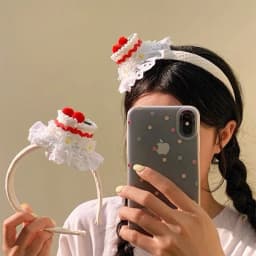 Cherry cake hat lace headband for women's birthday photo creative headband hair clip cute hair accessories