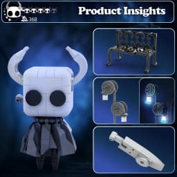 370PCS Hollowed Knight Building Blocks Ghost Set Street Lighting Model Bricks Desktop Ornaments Kids Educational DIY Toys Gifts
