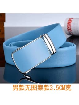 Width 3cm 3.5cm New Design Men Belt Ladies Two layer Cowhide Automatic Buckle Leather Casual Sky Blue Popular Colors Color 110cm
