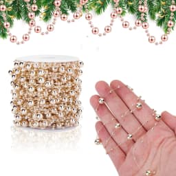 1 Piece (10m) Christmas Tree Beads Artificial Pearl Bead Garland Chain Plastic Bead Roll DIY Christmas Wedding Decoration Hangin
