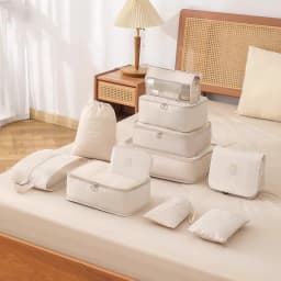 8Pcs Travel Organizer Set Portable Folding Suitcase Packing Cubes for Clothes Shoes Tidy Pouch Luggage Storage Bags