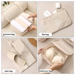 8Pcs Travel Organizer Set Portable Folding Suitcase Packing Cubes for Clothes Shoes Tidy Pouch Luggage Storage Bags