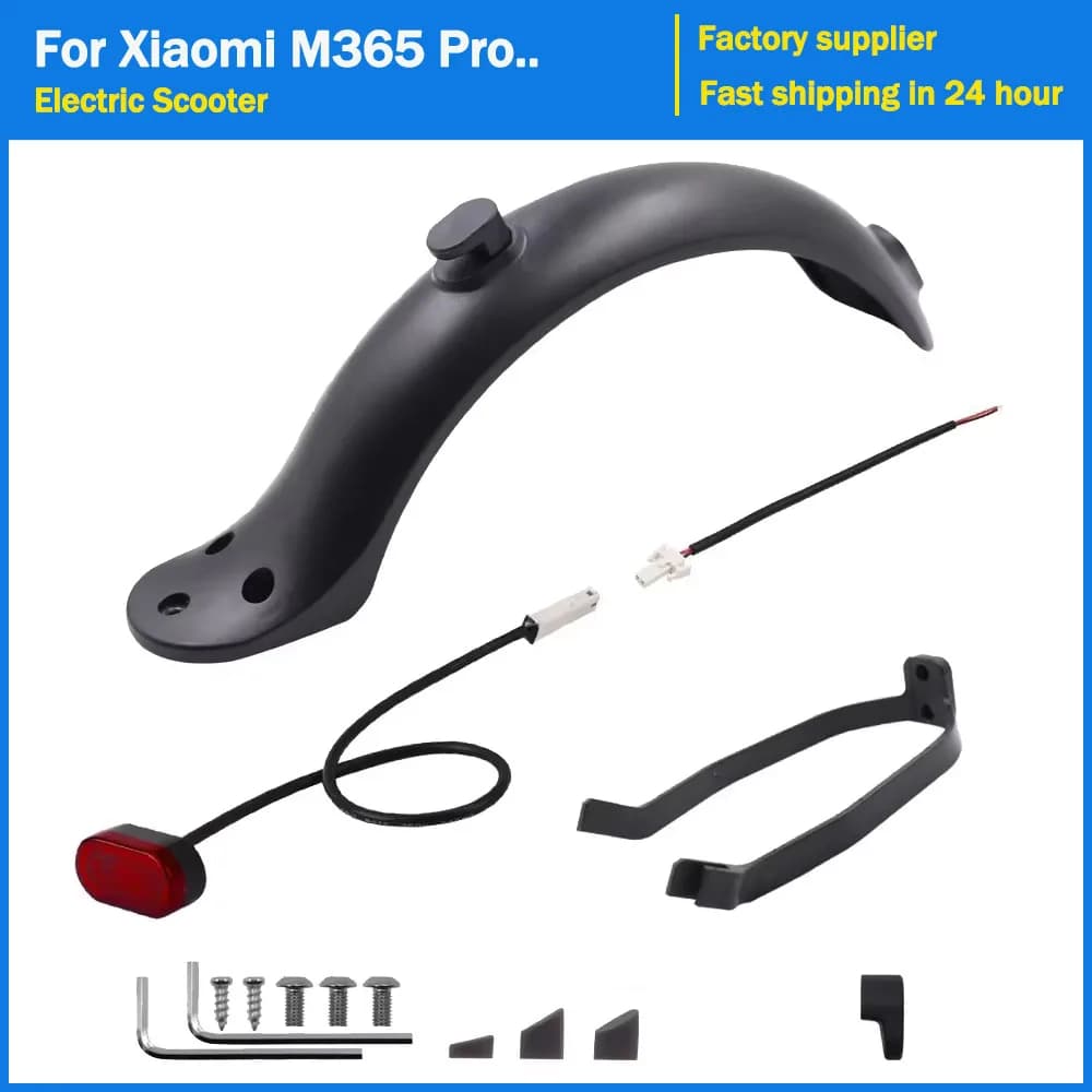 Rear Fender for Xiaomi M365 Pro Electric Scooter Short Ducktail Back Wing Taillight for Mijia Mi 3 1S Rear Mudguard Accessories