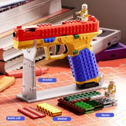 Hanging Toy Gun Continuous Firing Building Block Pistol Shell Throwing Airsoft Blowback Empty Outdoor CS Gun for Children Adult