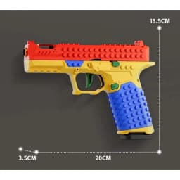 Hanging Toy Gun Continuous Firing Building Block Pistol Shell Throwing Airsoft Blowback Empty Outdoor CS Gun for Children Adult