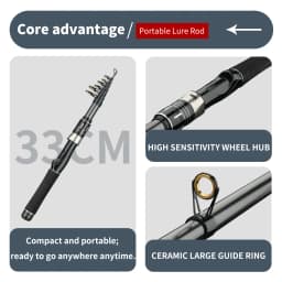 Telescopic Lure Fishing Rod 1.5M-2.4M Carbon Spinning Sea Pole Freshwater Saltwater Fishing Equipment Pesca Fishing Accessories