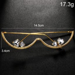 Designer Luxury Rhinestone Double Heart Glasses Frames Fashion Accessory for Women Y2K Cosplay Dance Face Jewelry 2025