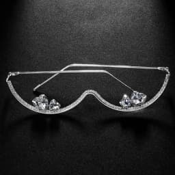 Designer Luxury Rhinestone Double Heart Glasses Frames Fashion Accessory for Women Y2K Cosplay Dance Face Jewelry 2025