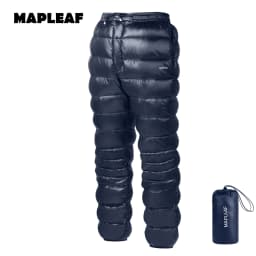 MAPLEAF Down Pants Winter Hiking Trousers Ultralight Warm Down Trousers 800FP Windproof Waterproof Ski Pants Camping Snow Pants