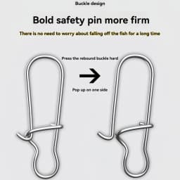 50pcs Stainless Steel Fishing Snap Hooked Snap Pin Fastlock Clip Accessories Tackle for Barrel Swivel Lure Hook