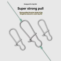 50pcs Stainless Steel Fishing Snap Hooked Snap Pin Fastlock Clip Accessories Tackle for Barrel Swivel Lure Hook