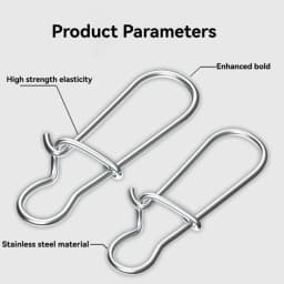 50pcs Stainless Steel Fishing Snap Hooked Snap Pin Fastlock Clip Accessories Tackle for Barrel Swivel Lure Hook