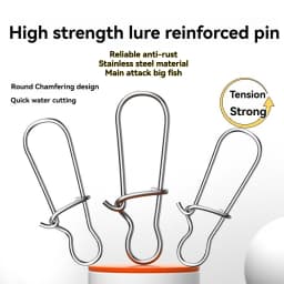50pcs Stainless Steel Fishing Snap Hooked Snap Pin Fastlock Clip Accessories Tackle for Barrel Swivel Lure Hook