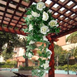1/2PCS Silk Artificial Rose Vine Hanging Flowers Wall Festival Rattan Fake Plant Leaves Garland Romantic Wedding Home Decoration