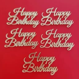 3pcs Glitter 'Happy Birthday' Cake Topper Set Golden Acrylic Decor Sticks Banner Sign for Party Anniversary Cake Decoration
