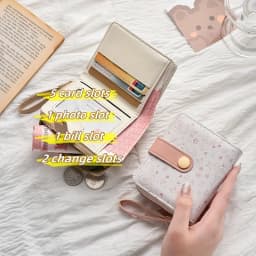 1pc Everyday Playful Cat Mini Wallet - Compact Zipper Multi-Card Holder with Wrist Strap, Lightweight Gift for Women/Teachers