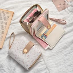 1pc Everyday Playful Cat Mini Wallet - Compact Zipper Multi-Card Holder with Wrist Strap, Lightweight Gift for Women/Teachers