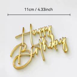 3PCS/6PCS/9PCS Gold Acrylic Birthday Cake Toppers - Premium Happy Birthday Cake Decorations for Cake & Party Decoration