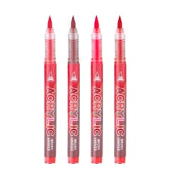 12 Colors Acrylic Markers Red Series Soft Pen Tip for Christmas Painting Comic Drawing Coloring DIY CD Shoes Stone Art Supplies