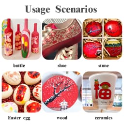 12 Colors Acrylic Markers Red Series Soft Pen Tip for Christmas Painting Comic Drawing Coloring DIY CD Shoes Stone Art Supplies