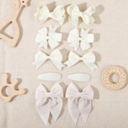 10Pcs/set Bows Hair Clip Set for Girls Autumn Winter Texture Fashion Gifts Handmade Kids Bowknots Hairpins Baby Hair Accessories