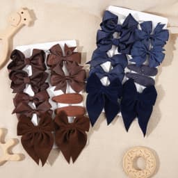 10Pcs/set Bows Hair Clip Set for Girls Autumn Winter Texture Fashion Gifts Handmade Kids Bowknots Hairpins Baby Hair Accessories