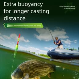 Electronic Fishing Float Long Tail 2 Light Light Float Indicator Buoy Strike Slip Drift Tube Bobbers Buoy Night Fishing