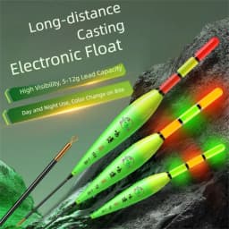 Electronic Fishing Float Long Tail 2 Light Light Float Indicator Buoy Strike Slip Drift Tube Bobbers Buoy Night Fishing