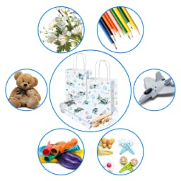 4-50pcs Airplane Party Favor Bags Aircraft Goodie Bags with Handles Blue Sky White Clouds Gift Bag Girl Boy Birthday Baby Shower