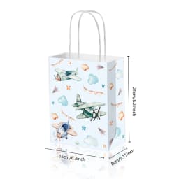 4-50pcs Airplane Party Favor Bags Aircraft Goodie Bags with Handles Blue Sky White Clouds Gift Bag Girl Boy Birthday Baby Shower