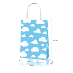 4-50pcs Airplane Party Favor Bags Aircraft Goodie Bags with Handles Blue Sky White Clouds Gift Bag Girl Boy Birthday Baby Shower