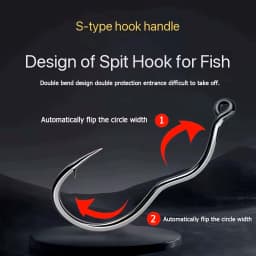 50 Pcs Durable Automatic Flip High Carbon Steel Fishhook With Eye Anti Slip Fishing Hook Sharp Barbed Fishing Tackle Accessories