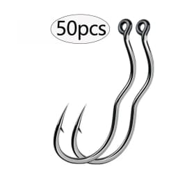 50 Pcs Durable Automatic Flip High Carbon Steel Fishhook With Eye Anti Slip Fishing Hook Sharp Barbed Fishing Tackle Accessories