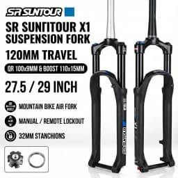 SR SUNTOUR X1 Bicycle Forks Air Suspension Fork 120mm Travel QR 100x9MM BOOST 110x15MM 27.5 29 Mountain Bike Air Fork