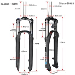 SR SUNTOUR X1 Bicycle Forks Air Suspension Fork 120mm Travel QR 100x9MM BOOST 110x15MM 27.5 29 Mountain Bike Air Fork