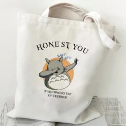 Women Cartoon Eco Reusable Shopping Bag Female Shoulder Shopper Bag Tote Bag Studio Ghibli College Handbag Retro Large Ladies