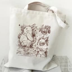 Women Cartoon Eco Reusable Shopping Bag Female Shoulder Shopper Bag Tote Bag Studio Ghibli College Handbag Retro Large Ladies