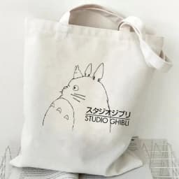 Women Cartoon Eco Reusable Shopping Bag Female Shoulder Shopper Bag Tote Bag Studio Ghibli College Handbag Retro Large Ladies
