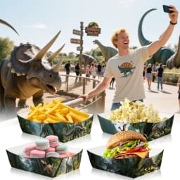 6/12/24pcs Jurassic Dinosaur Theme Food Trays Disposable Candy Snack Trays Jungle Safari Baby Shower Birthday Party Supplies